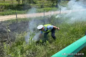 【能力作风建设】浓烟滚滚！哈牡高速突发火情，黑龙江高速交警及时处置图片