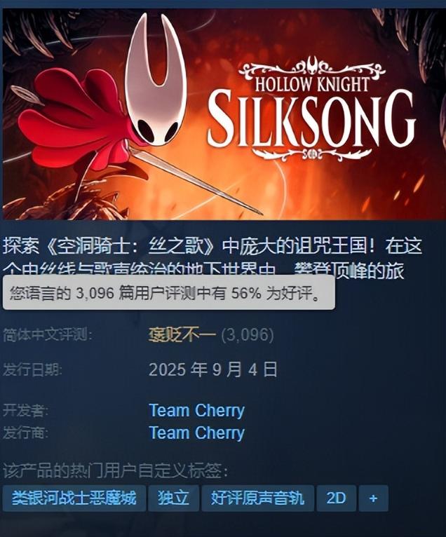 一上线就把Steam挤崩！在线玩家已突破50万，但中文好评只有56%！
