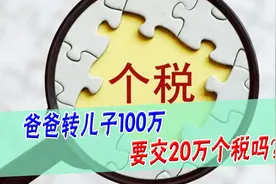 老爹给儿子转账100万元，需缴纳20%个人税吗？如果是100万房子呢图片