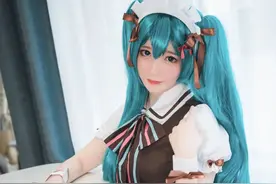 cos：初音咖啡厅女仆cos正片@梦璃图片