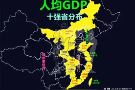 人均GDP十强省：仅2省达到发达标准，3省低于全国均值图片