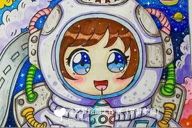 科技强国 航天航空主题儿童画分享一波（含线稿步骤图）图片