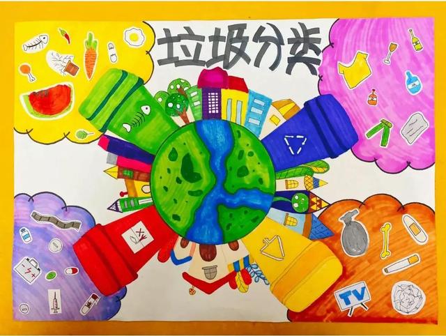 2022最新垃圾分类手抄报+环保儿童画，60副经典收藏版