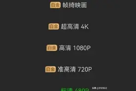 爱奇艺480P以上清晰度需开通白金会员，网友：把会员等级玩明白了图片