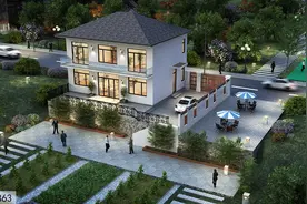 舒适卧室+车库，12×9米精致二层别墅，小占地也能建出“大”别墅图片