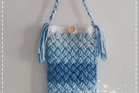 钩针图解：渐变斜纹包包，手机包图片