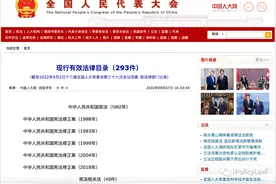 我国现行有效法律目录（293件）图片