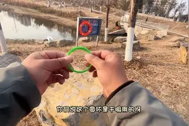 野外草丛里捡到一个圆环玩具，套在一起可以旋转，玩起来很解压图片