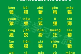 一年级偏旁部首反犬旁，一年级反犬旁的汉字大全，反犬旁知识点图片