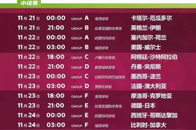 收藏这份完整赛程表！这个初冬，一起看卡塔尔世界杯！图片