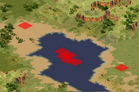 红警2美国VS伊拉克-湖泊之战地图分析图片