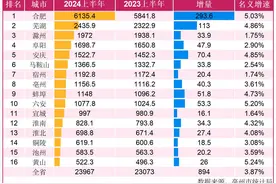 六安领跑，蚌埠回暖，上半年安徽16市GDP重磅揭晓图片