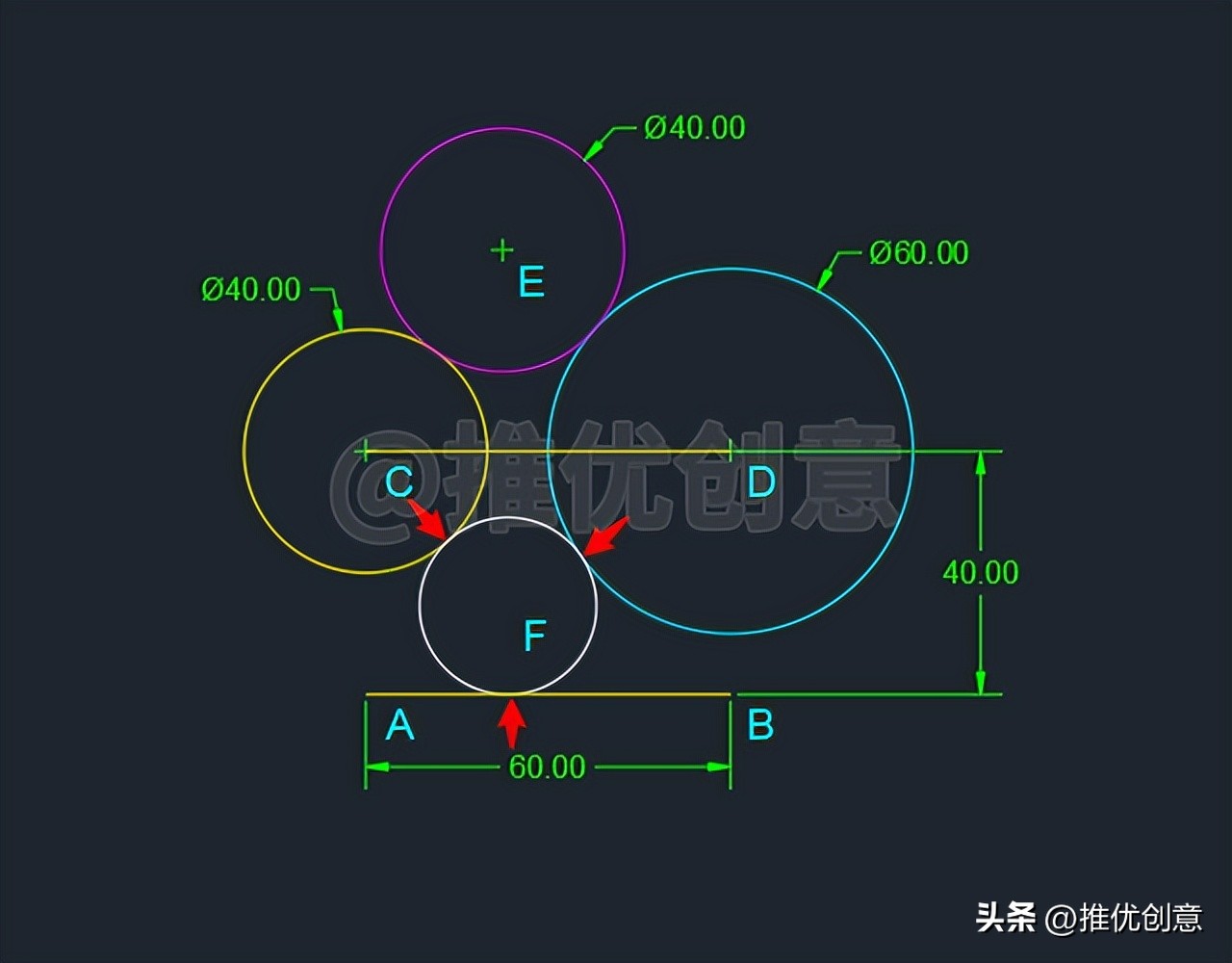 “相切、相切、相切”绘制圆 CAD 制图 AutoCAD 实战教程 工程制图插图13 “相切、相切、相切”绘制圆 CAD 制图 AutoCAD 实战教程 工程制图