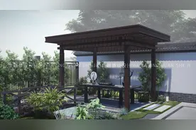 在农村老家自己建房，造中式风格庭院，亲戚朋友看了都说羡慕图片