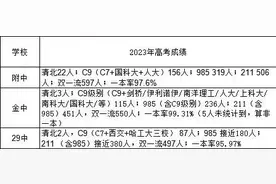 南京部分高中2023年高考成绩比较。图片