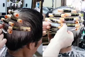 老人白发多发量少，试试这款冷烫小卷发型，不伤发好打理又显发量图片