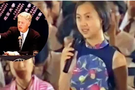 98年当面质问克林顿的北大女孩，竟变成“美国儿媳”，后来怎样图片