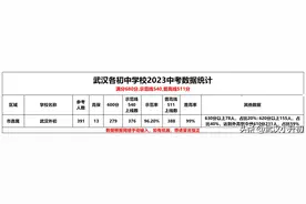 2024小升初家长必看！武汉市10区初中2023中考成绩参考图片