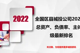 全国区县城投公司2022年总资产、负债率、主体评级最新排名图片