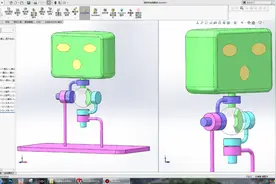 SolidWorks机器人俯仰机构，装配与运动过程图片