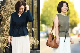 精致50、60岁女人，夏天必须有“天丝麻衫”！配裤子、裙子都很美图片