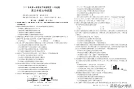 浙江省强基联盟2022-2023学年高三上学期10月统测生物试题和答案图片