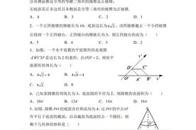 （新教材）高一暑假作业：巩固练习4 立体几何（一）图片