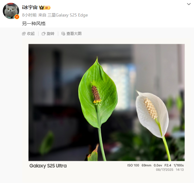 消息称三星One UI 8增加全新照片水印，可设置白 / 黑底