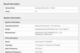 英特尔 13 代酷睿移动处理器 i9-13900HK 现身，睿频 5.2GHz图片