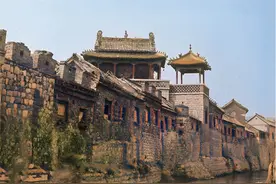 1903年的山东博山，这是淄博最早的影像，那时巍峨的城墙完好无损图片