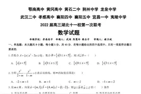 湖北省黄冈中学等十一校2022届高三第一次联考数学试题图片