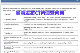 魔兽怀旧服：大灾变要来了，暴雪发布调查问卷，准备调整21条设定图片