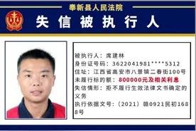 最高欠款80万余元！奉新法院公布一批失信者名单图片