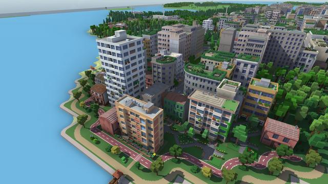 一款像素风的城市规划建设游戏