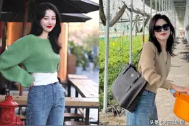 身材微胖的女人，适合穿直筒裤还是阔腿裤？看完对比图你就懂了图片