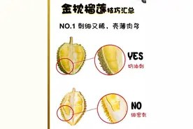 三个步骤，挑饱肉金枕榴莲图片