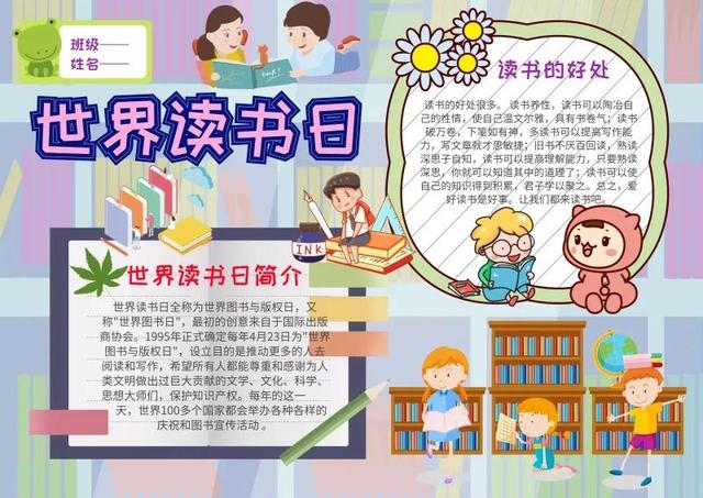 手抄报（读书类文字版）