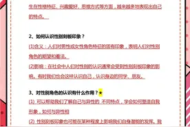 期末考前复习：七年级下册《道德与法治》核心考点答题模板答案图片