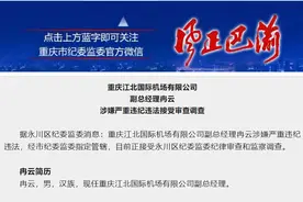 重庆江北国际机场有限公司副总经理冉云接受审查调查图片