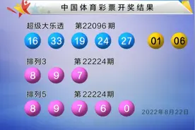后区开01+06！大乐透第22096期开奖：前区一区号码缺席，最小号16图片