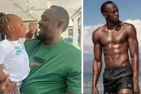 博尔特：退役7年生3个孩子，身材发福，6块腹肌变一滩肉图片