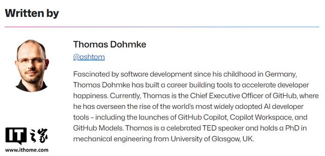 微软GitHub CEO托马斯・多姆克离职，将再次创业