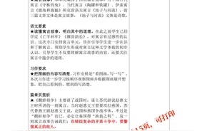 【电子版可打印】三年级语文下册第2单元知识点梳理表图片