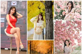 中年女士拍照，不要再用剪刀手图片