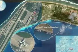 美国看到美济礁后不淡定了：机库成排亮相3款大飞机，港口可停055图片
