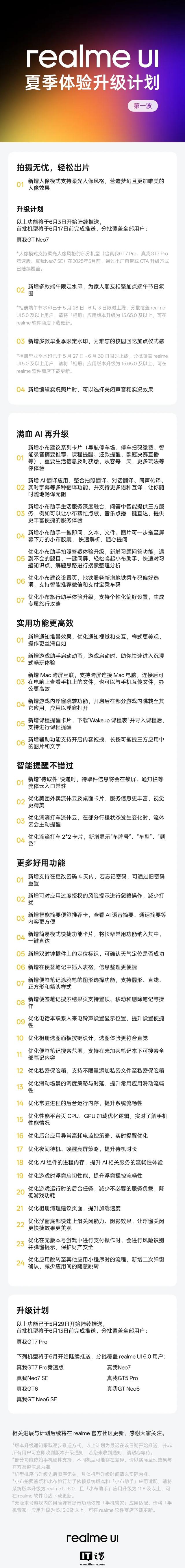 真我realme UI夏季体验升级计划第三波发布