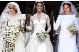 英国王室婆媳三人婚纱名场面对比，哪家强！图片