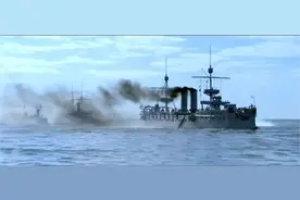 20世纪初，旧日本海军须磨号巡洋舰，服役时大都在我国沿海活动图片