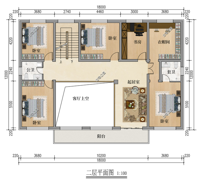 河南张先生定制设计17×13米二层欧式美宅，挑空客厅和落地窗更配