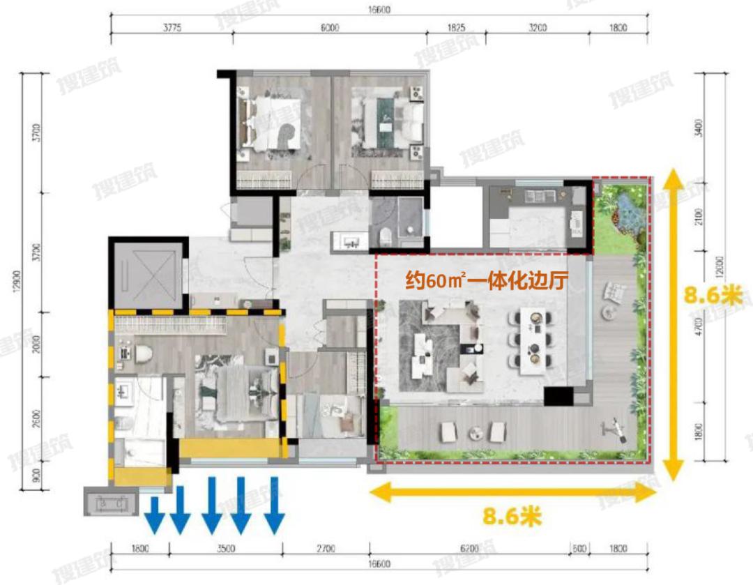 课题研究:200㎡内户型,适合做边厅吗?插图19 课题研究:200㎡内户型,适合做边厅吗?